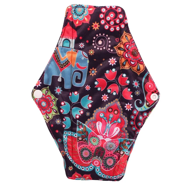 Sanitary Pad Soft Reusable Charcoal Bamboo Cloth Menstrual Pads Soft Comfortable Sanitary Pad for Women Panty 6 Colors 25x18CM