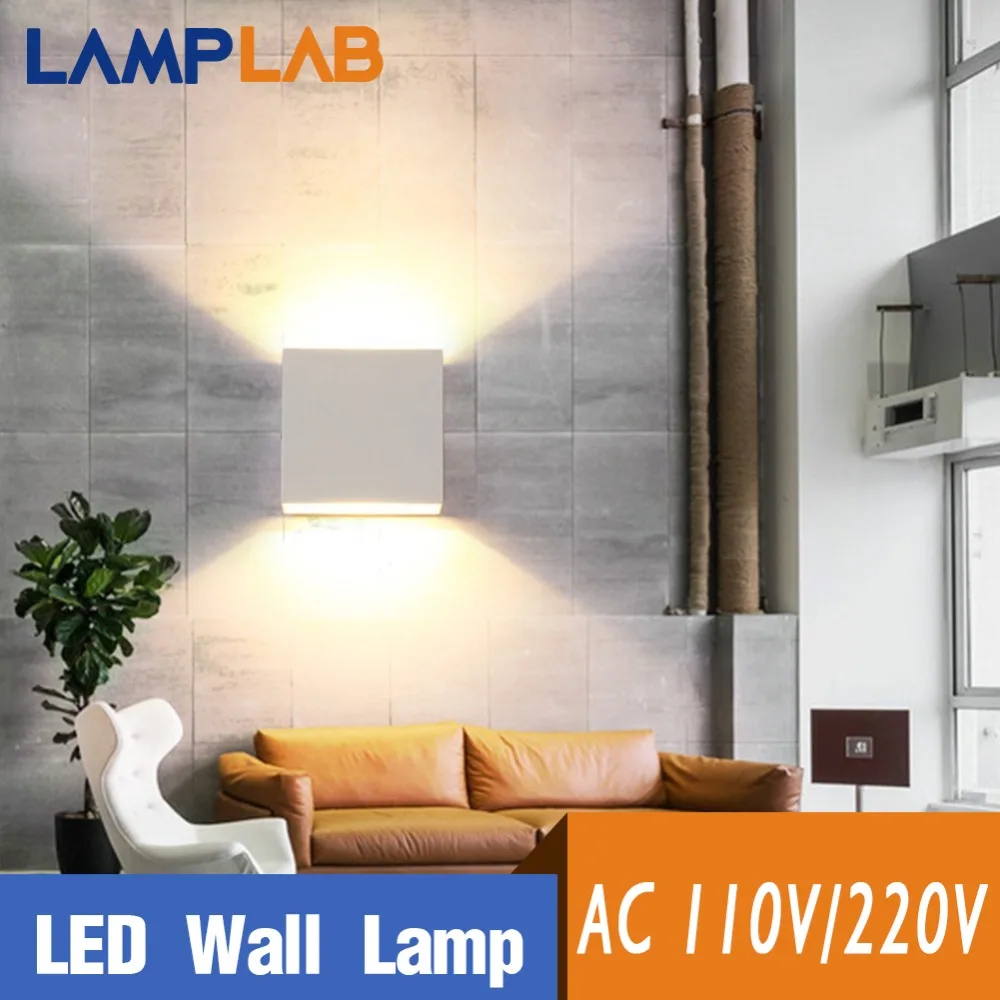 

Square Led Wall Lamp Dimmable Bedside Sconces 110V 220V Study Stairs Indoor Living Room Lighting Fixture 6W Hotel Aisle Decor