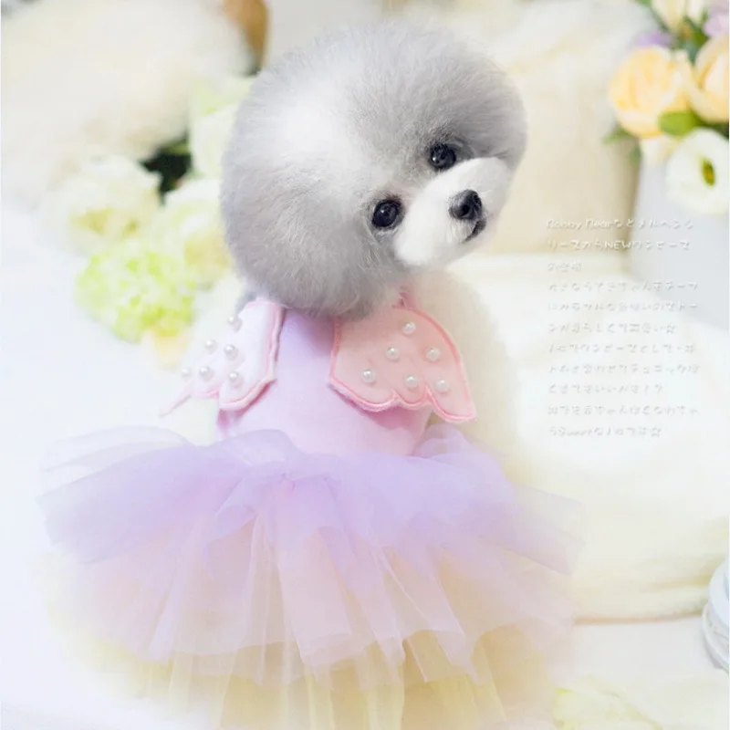 

New Spring Summer Pet Dog Skirt Lady Dog Skirt Small Dog Angel Dress