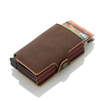 

Weduoduo 2019 Men And Women Business Credit Card Holder Metal Double Aluminium Box with rfid blocking Travel Card Wallet Purse