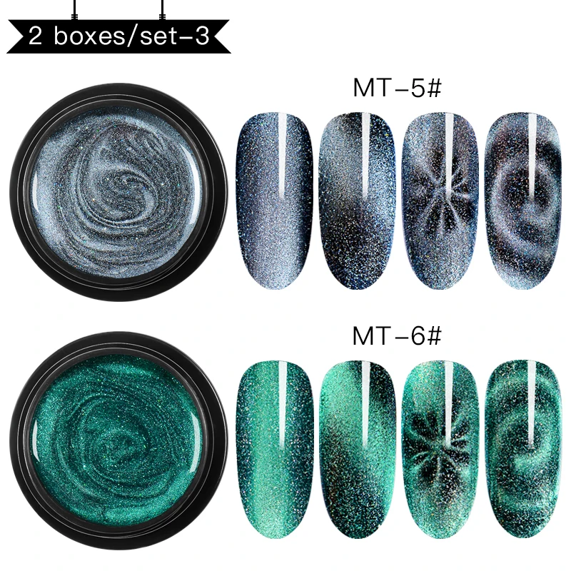 Mtssii 5ML Magnetic 5D Cat Eye UV Gel Nail Polish Laser Nail Art Varnish Starry Sky Jade Effect Soak Off UV Gel Lacquer - Цвет: BZH01208
