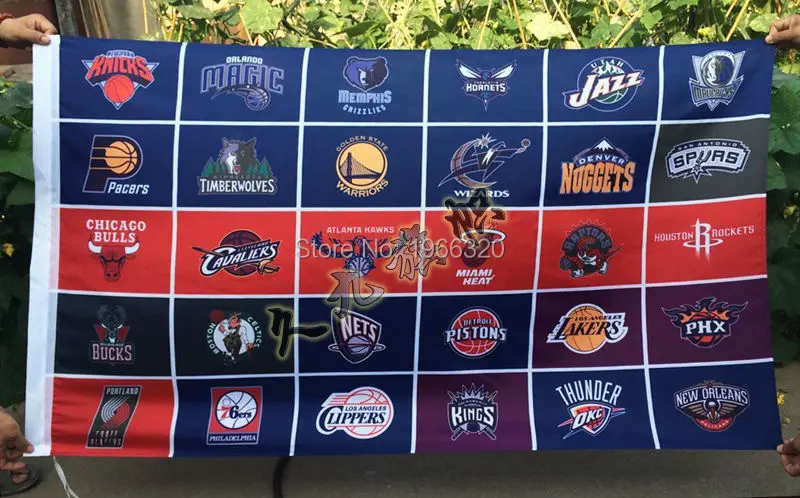 Nba 32 Team Banners Flag 3ft X 5ft Nba Team Banner Flying Custom