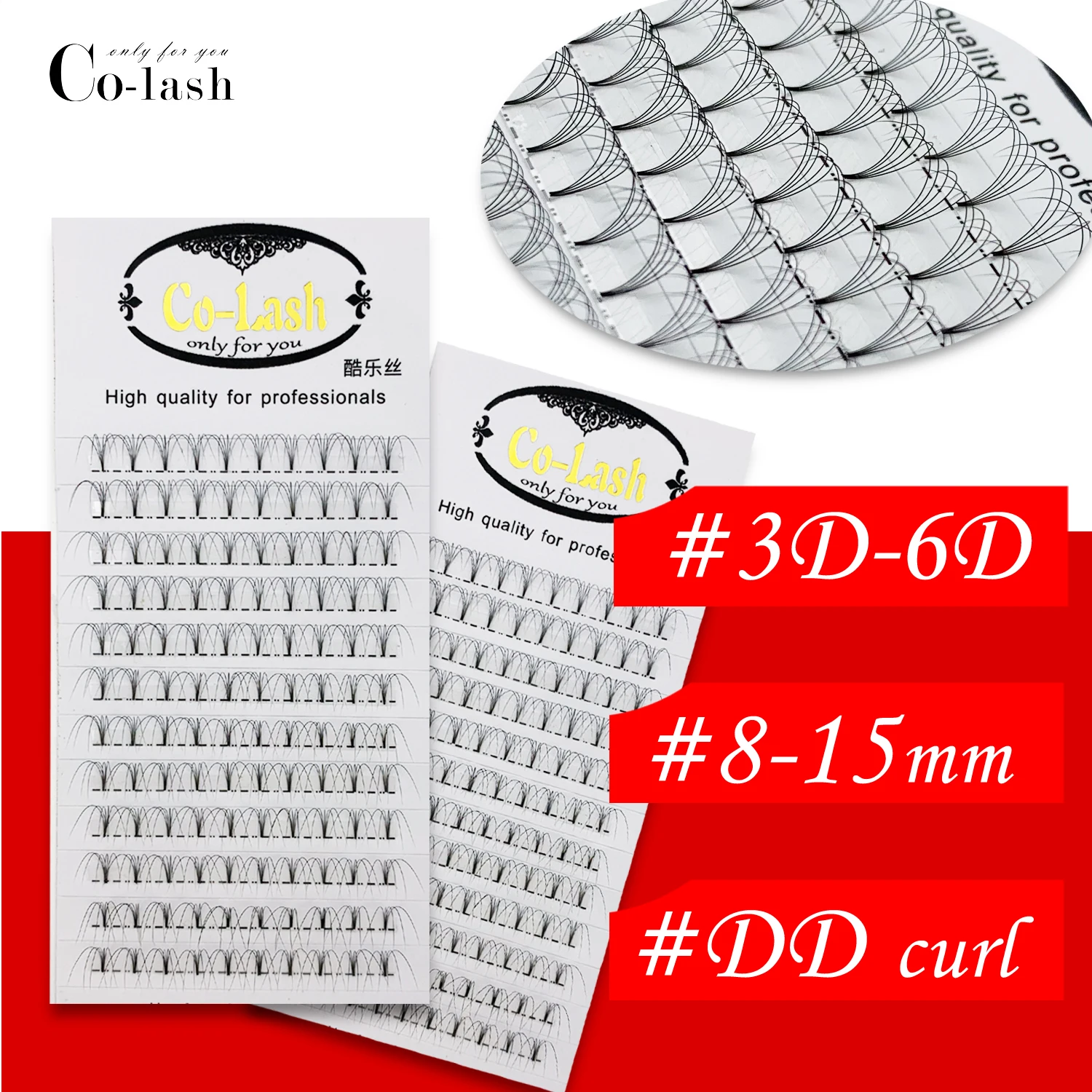 

Colash 3D 4D 5D 6D Russian Volume Eyelashes Extension DD Curl Premade Volume Fans Lash Hot Selling Eyelash Individual Extensions