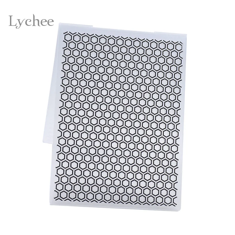 

Lychee Plastic Embossing Folder For Scrapbook DIY Album Card Tool Plastic Template Honeycomb Design