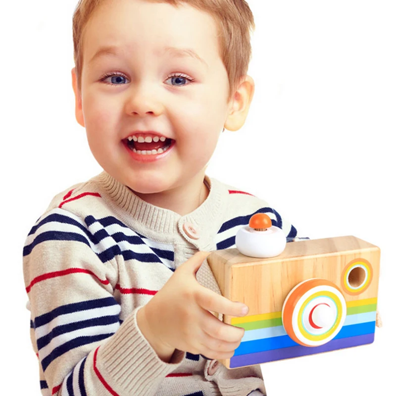 Моделирование калейдоскоп изображения Объектив деревянный Камера делая вид игрушки для детей