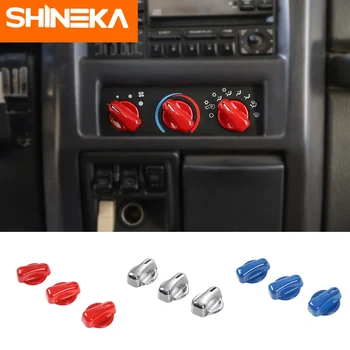 

SHINEKA ABS Interior Air Conditioning Switch Button Decoration Cover Trim Stickers For Jeep Wrangler TJ 1997-2006 Car Styling