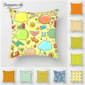 

Fuwatacchi Yellow Series Cushion Cover Simple Geometric Pillow Covers for Sofa Chair Decorative Flower Ice Cream Pillowcases
