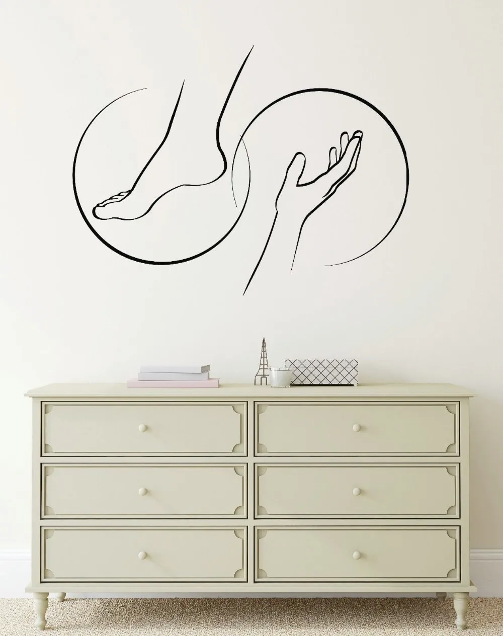 Fashion Vinyl Wall Decal Relax Foot Massage Beauty Spa Mural Art Wall