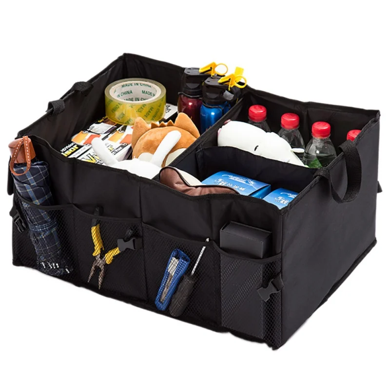 

2019 Auto Accessories Car Organizer Trunk Collapsible Toys Food Storage Truck Cargo Container Bags Box Black Car Stowing Tidying