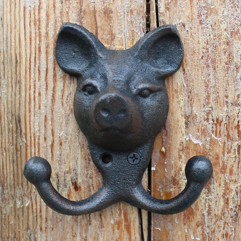 European Vintage Cat Dog Pig Reindeer Animal Heads Design Cast