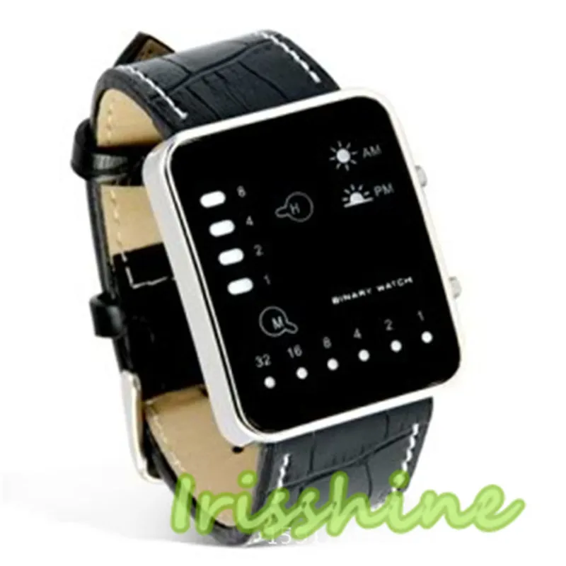Irissshine#7009 часы для пар цифровой красный светодиодный спортивные наручные часы Бинарные наручные часы из искусственной кожи женские мужские relogio feminino