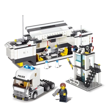 

511pcs olice Station Building Blocks Bricks Educational Toys Compatible with all brand city Birthday Gift Toy Brinquedos
