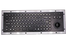 Rugged Industrial Panel Mounted Keyboard With Trackball Black terminal keyboards