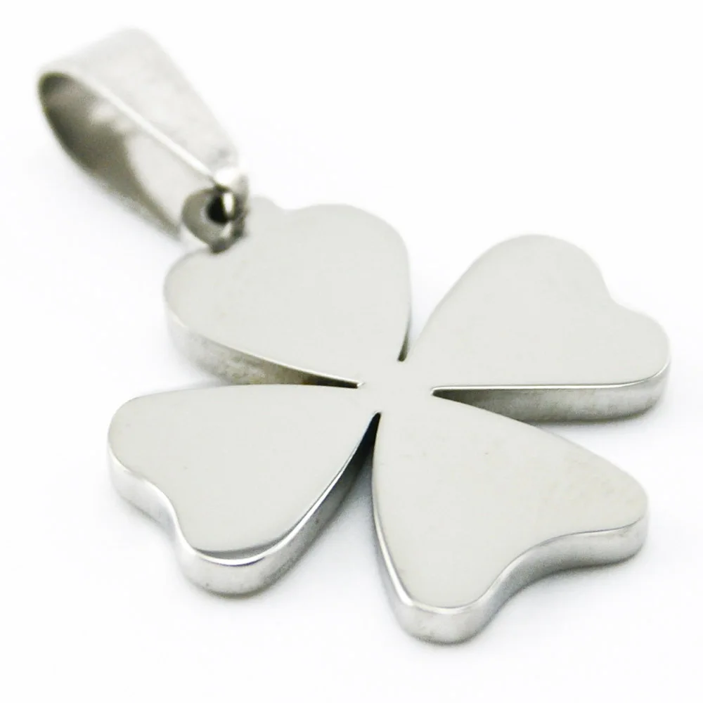 Buy Four Leaf Clove Pendant Charm Stainless Steel