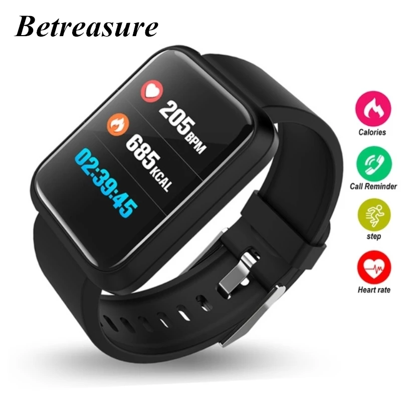 

Betreasure Color Screen Bluetooth Smart Watch Heart Rate Blood Pressure Monitor Smartwatch Fitness GPS Trajectory Men's Watches