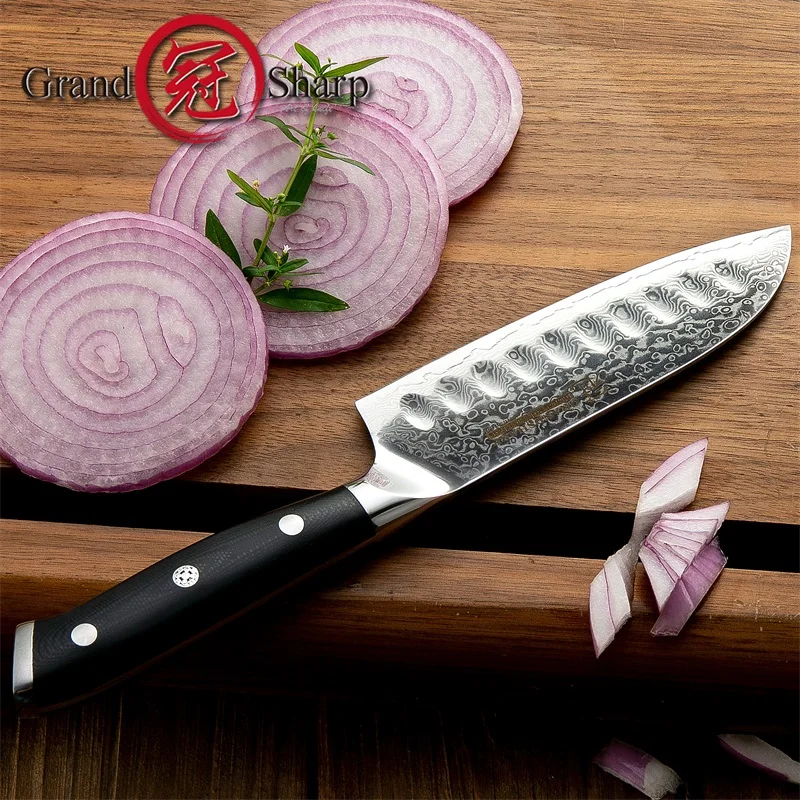 5 дюймов нож Santoku vg10 японский дамасский стальной кухонный нож 67 слоев высокоуглеродистой стали шеф-повара кухонные инструменты с подарочной коробкой