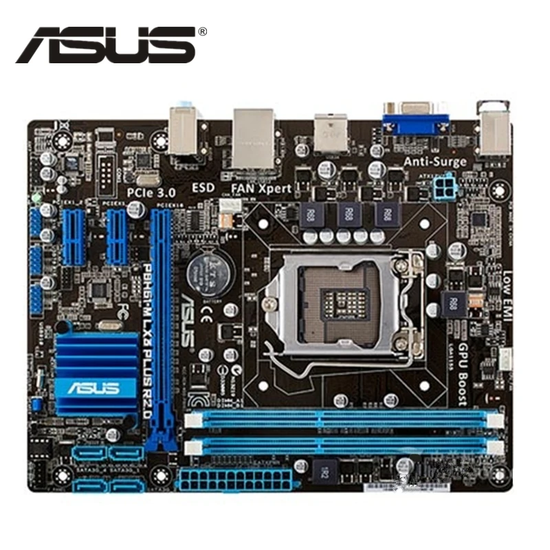 ASUS P8H61 M LX оригинальная материнская плата LX3 PLUS R2.0 LGA 1155 uATX DDR3 DVI VGA USB2.0 16GB настольная