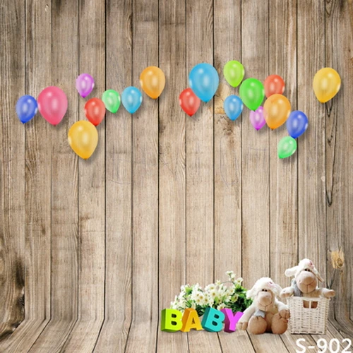 10x10FT Color claro de madera globos de pared bebé niños