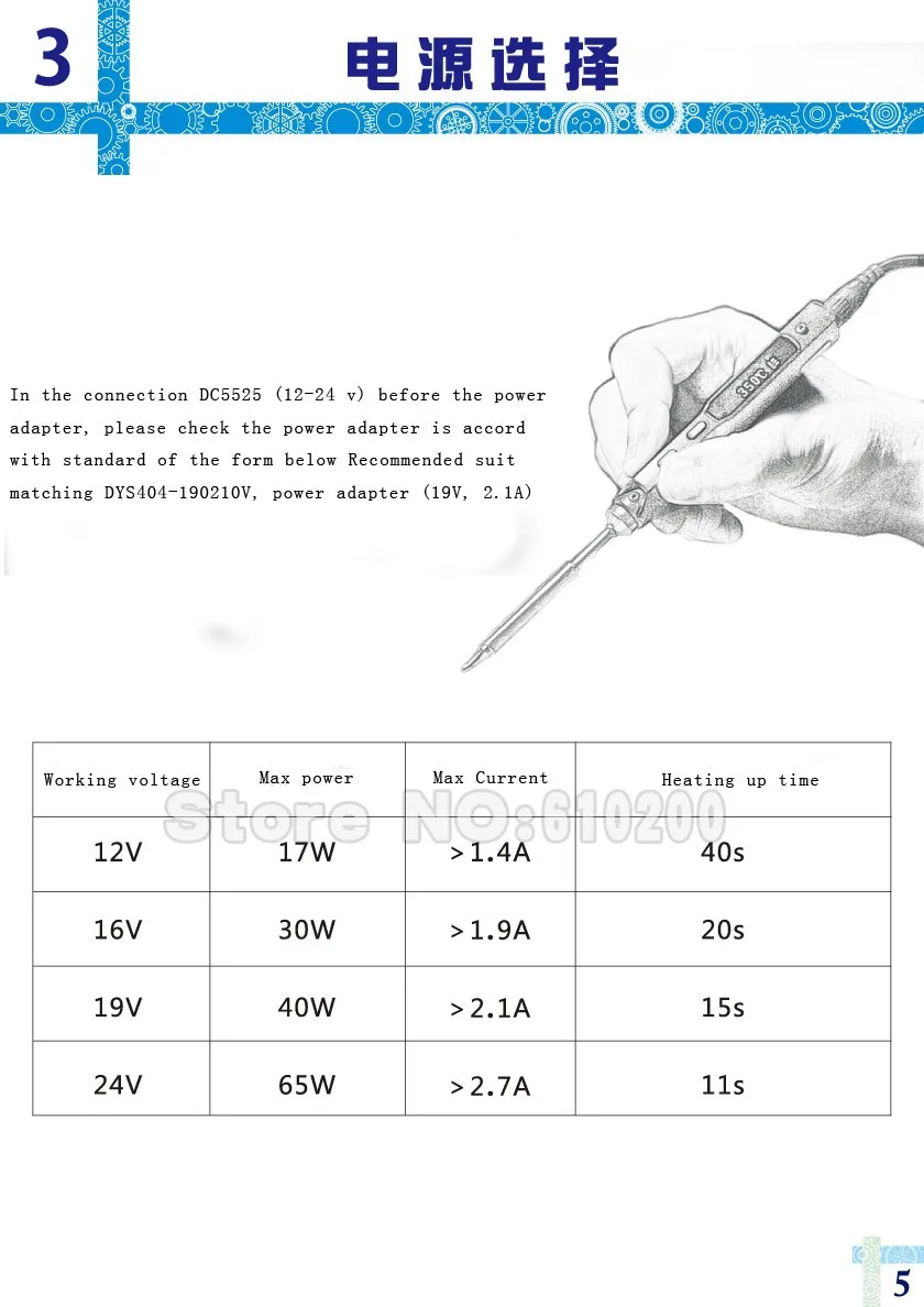 Ts100 braço portátil mini 65 w programável