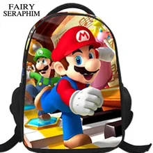 FEE SERAPHIM Gedruckt kühlen Kinder 3D Cartoon Umhängetaschen Super Mario Bros kinder und jungen Schule Rucksack Rucksäcke