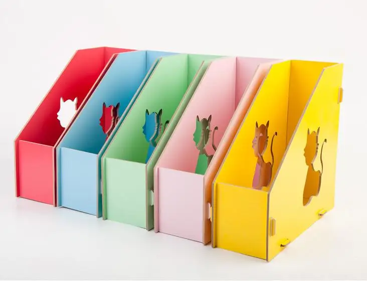 Magazine File Holders Desk Organizer File Storage Detachable Blue