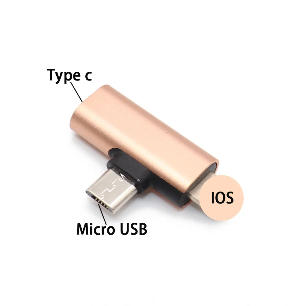 USB C женский для IOS+ micro usb Мужской адаптер для IPhone X XR XS Max 8 7 6 type-c до 8pin зарядный кабель для синхронизации зарядного устройства конвертер