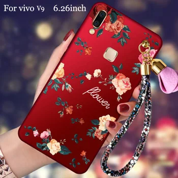 

2PCS Fundas For vivo V9 case phone cases fashion flower Silicone soft back cover For vivo V 9 shell case capas