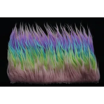 

Tigofly 2 pcs/lot 20X10cm Rainbow Color Furabou Craft Fur Soft Synthetic Fiber Streamer Tail Wing Fly Fishing Tying Materials