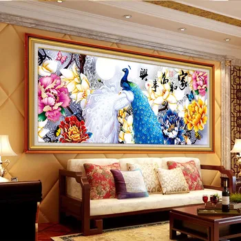 

Diamond Embroidery Mosaic Painting Cross Stitch Special Shaped Alien Blue and White Peacock Peony DIY 5D/3D Sale Decoration Gift