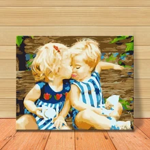 MOLEK масляная живопись по номерам милый ребенок DIY Рисунок Живопись Дети окраска Рисование произведения живописного искусства стены плакат для домашнего декора