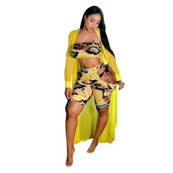 

Spring Summer Women Two Piece Set Top and Pants Plus Size Tracksuit Sweatsuit Outfit Snake Beach Bikini Sets