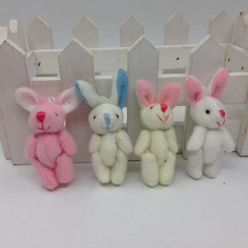 New Cute Mini Joint Rabbit Plush Toys Lovely DIY Small Bunny Rabbits Dolls 4cm 100pcslot (4)