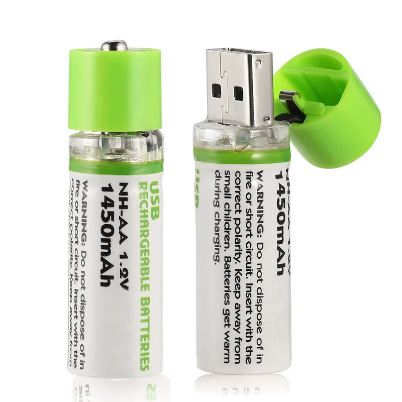 

AA 1450mAh 1.2V Ni MH rechargeable battery 5 cycle USB charging toy battery flashlight tool battery