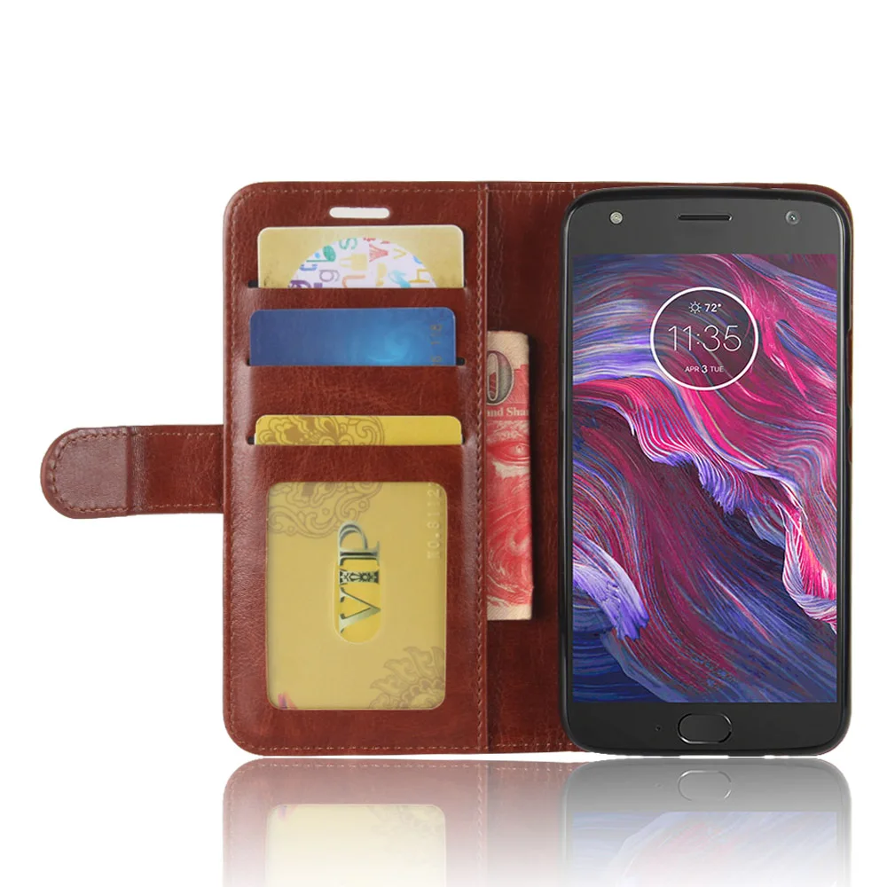 Премиум пу кожаный чехол держатель карты для Motorola Moto X4 X (4 го поколения.) Защитный