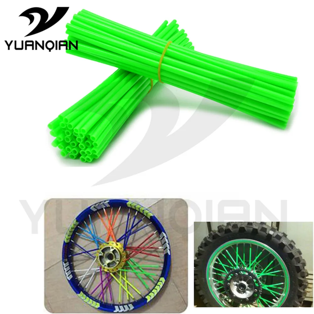 72pcs Plastic Motorcycle Motocross Dirt Bike Enduro Wheel RIM SPOKE SKINS COVERS FOR SUZUKI DR250S LTZ400/450 KTM 65SX/XC
