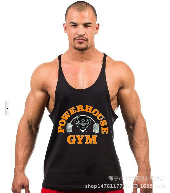 

Large size men's vest bodybuilding clothing gym POW sports training deep digging muscle cotton vest