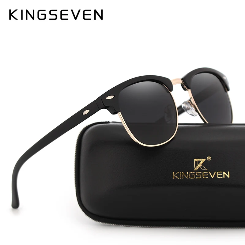 Goede KINGSEVEN Gepolariseerde Zonnebril Vrouwen Retro Metalen Frame Zonnebril Beroemde Dame Merk Designer Oculos masculino lentes de sol