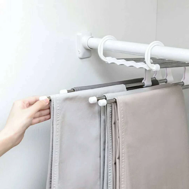 

1PC 5 layers Adjustable Clothes Hangers Pants Storage Hangers Cloth Rack Multilayer Storage Cloth Hanger