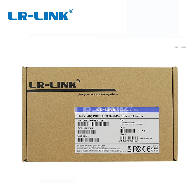 LR LINK LREC9702EF 2SFP PCI Express x4 Dual Port SFP Gigabit Network Interface Card NIC Intel 5