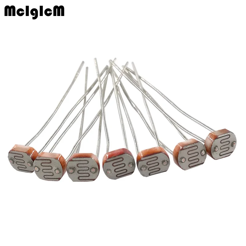 

MCIGICM 50pcs 5516 5537 5528 5549 5539 light dependent photo resistor photoresistor resistor 5mm photosensitive resistance LDR