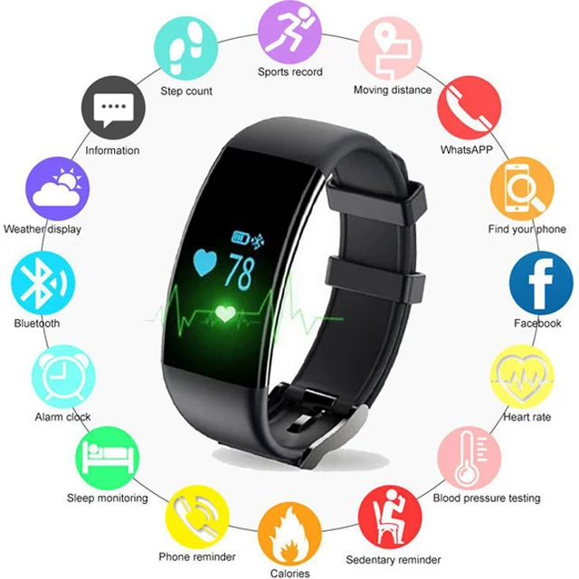

Dfit IP67 Smart Watch Heart Rate Step Count Smart Waterproof Watch Luxury Sport Watch Men Woman Tracker VS Fit Bit Fitbits Watch