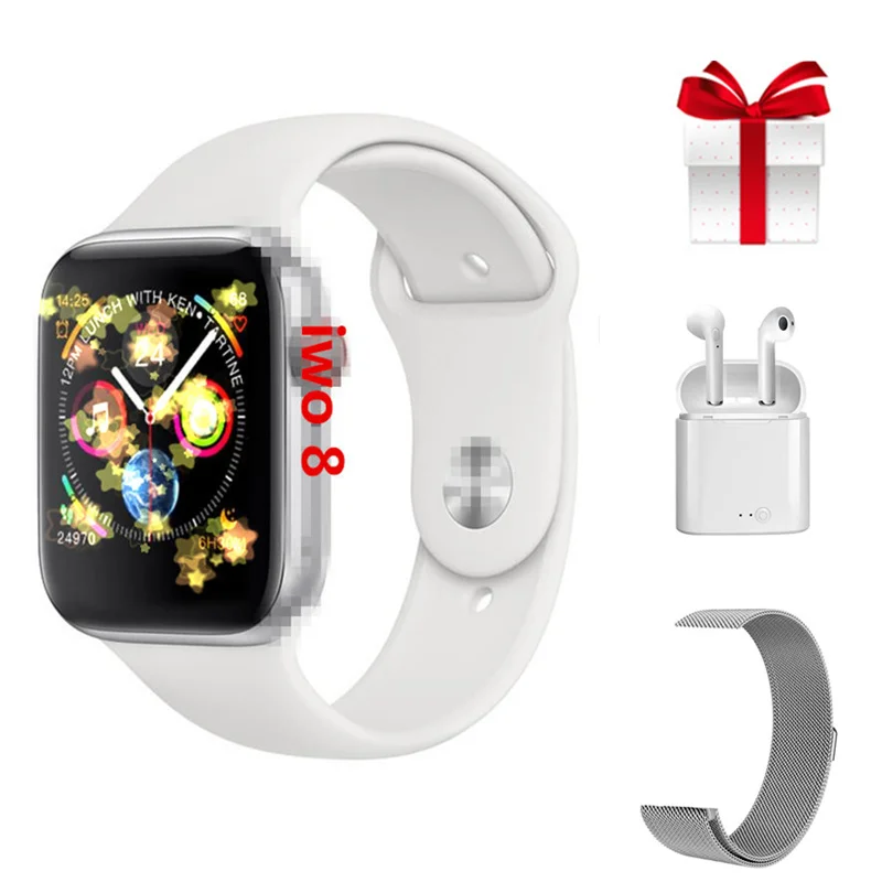 White Часы SmartWatch IWO 8 Роскошные умные часы для мужчин iwo8 reloj inteligente hombre с монитором сердечного ритма ЭКГ для samsung smart watch honor - Цвет: White