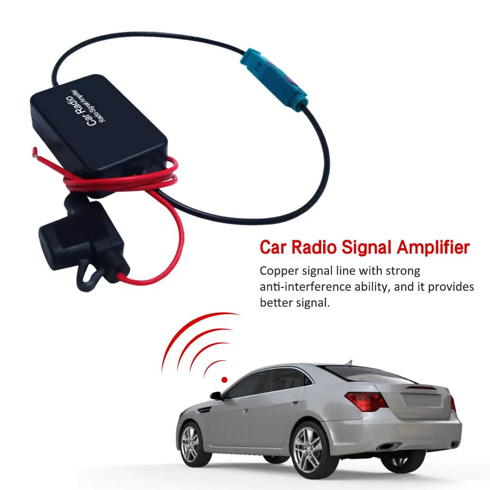 Car radio Signal Enhancement Amplifier AM/FM Radio Signal Amplifier FAKRA II Interface FM Signal Amplifier Car Radio Booster