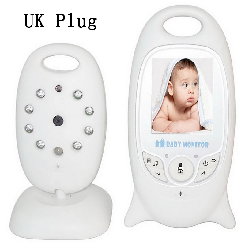 Hoomall, беспроводной детский монитор, 2 способа разговора, ночное видение, светодиодный, температура, уход за ребенком, 2,0 дюймов, цветной, безопасный, ЖК-экран, камера, видео - Цвет: UK Plug 5 Languages