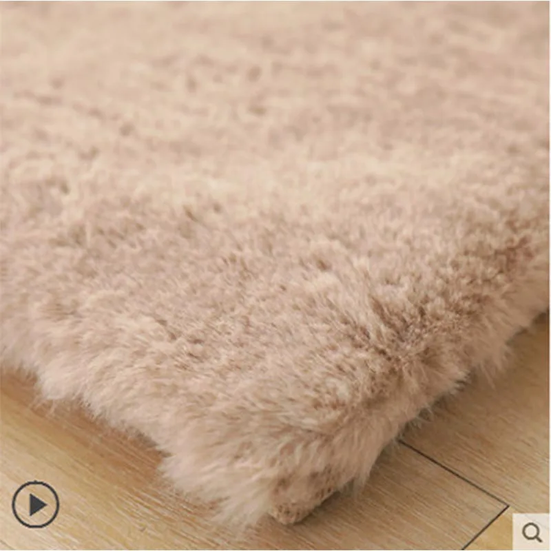 Большой Мягкий мех искусственный пушистый ковры для Гостиная Противоскользящий лохматый ковер Обеденная Спальня ковровое покрытие зона мат - Color: Red
