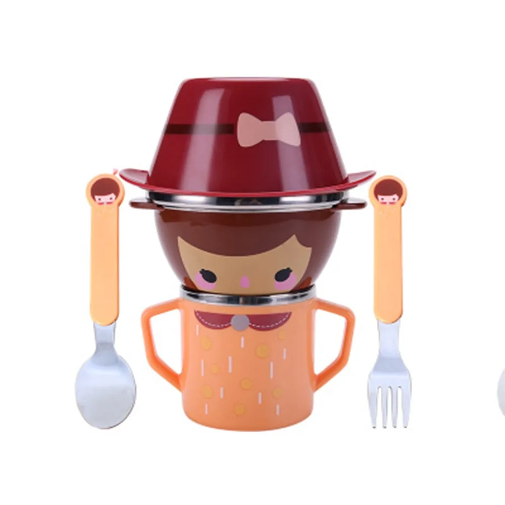 Mambobaby 5 шт. детские блюда чаша чашки тарелки наборы милый мультфильм кормления столовая посуда для малышей Дети столовая посуда набор
