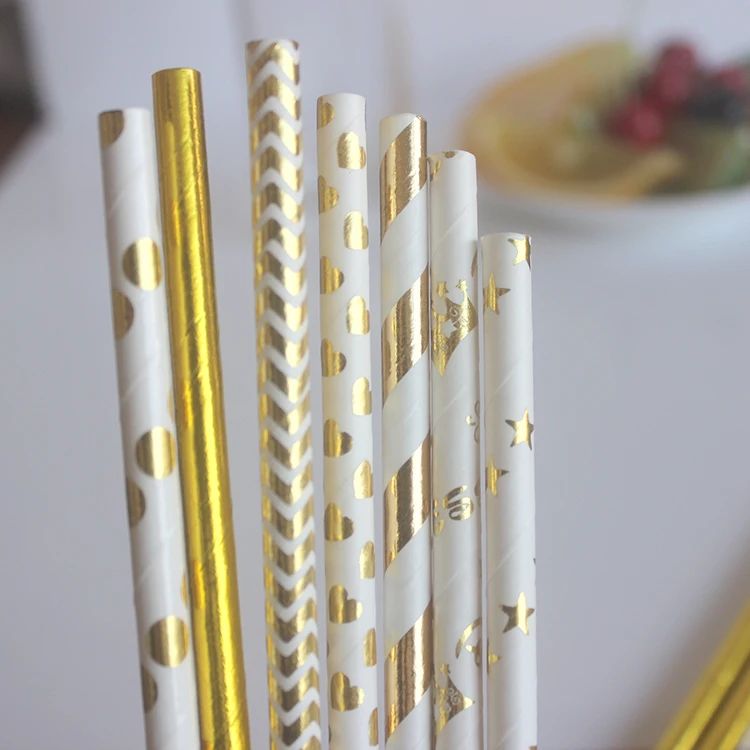 25 звёзд металлик золотистый в полоску|straws for wedding|straw drinkstraw drinks |