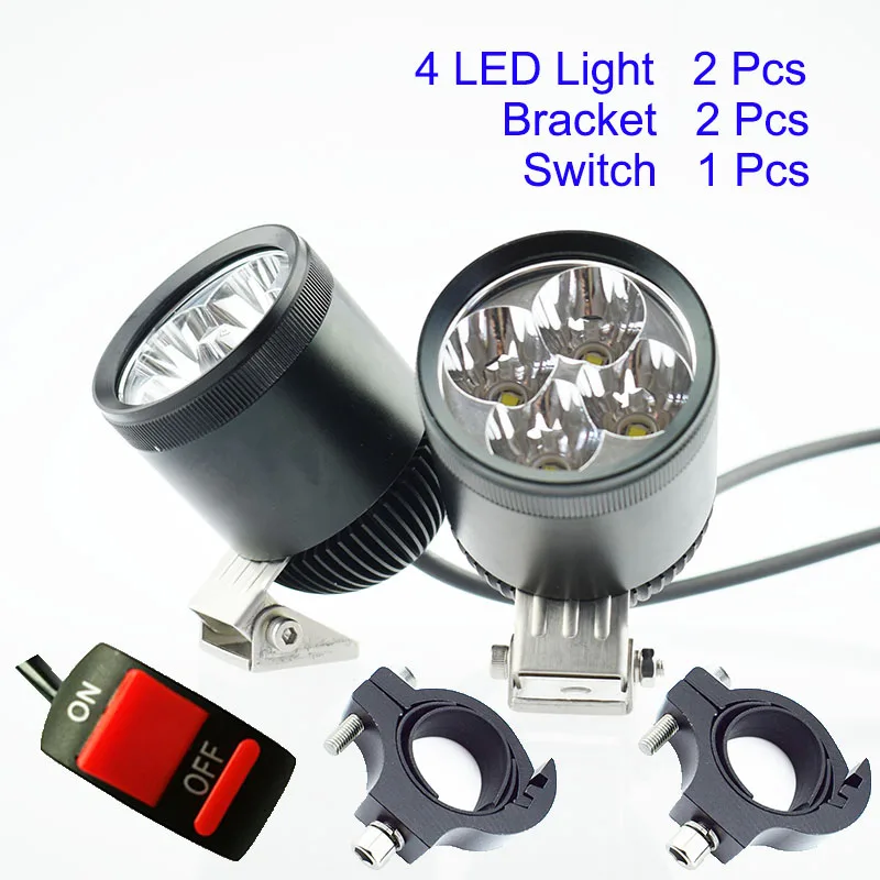 

2Pcs Motor Driving Fog Lamp Spot Motorcycle Headlight U2 LED Chip 12V 40W Bicycle Auxiliary Spotlight 6000K Head Light Headlamp