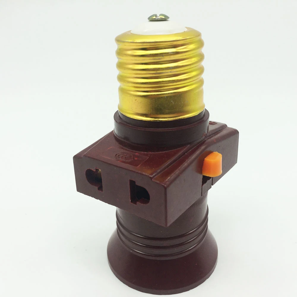 1pcs 110~250V E27 Screw Base Light Bulb Holder Convert To With Switch Lamp Socket New