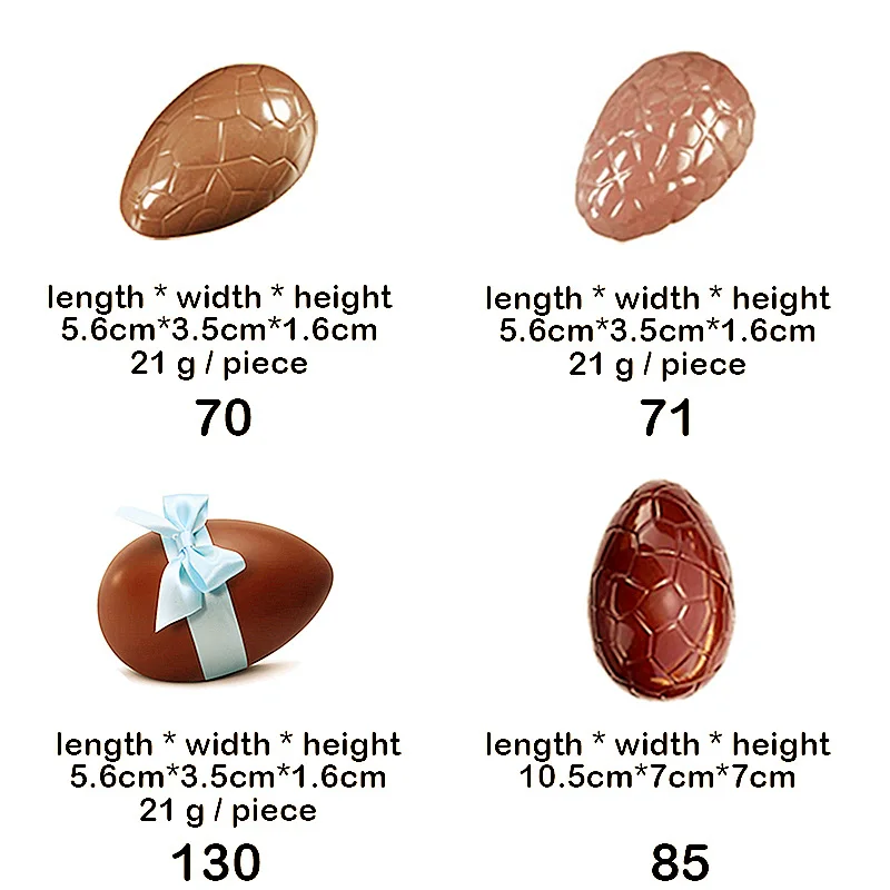 3D Chocolate Egg Mould Polycarbonate Plastic Magic Easter Egg Bakeware Bakery Baking Pastry Tools for Chocolate Form Tray Molds